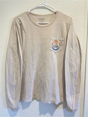 Catch Surf WSBL Long Sleeve Double Sided Graphic Pocket Tee Tan Men’s Small
